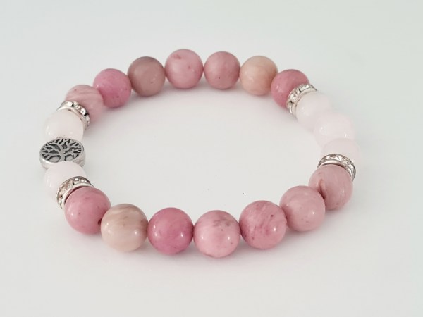 Bracelet quartz rose rhodonite